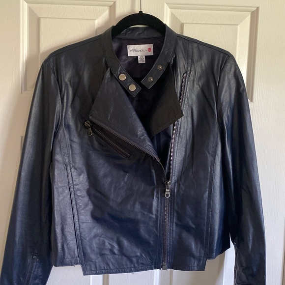 NWOT 3.1 Phillip Lim for Target blue leather motto jacket - Picture 3 of 7